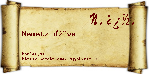 Nemetz Éva névjegykártya